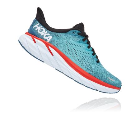 Hoka One One Clifton 8 - Adidasi Alergare Pe Drum Barbati Turcoaz / Turcoaz Deschis | RO-sWoUe3P